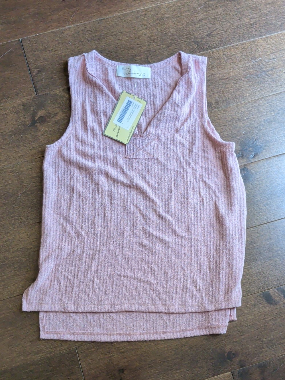 Vintage Havana Blush Pink V-Neck Textured Tank